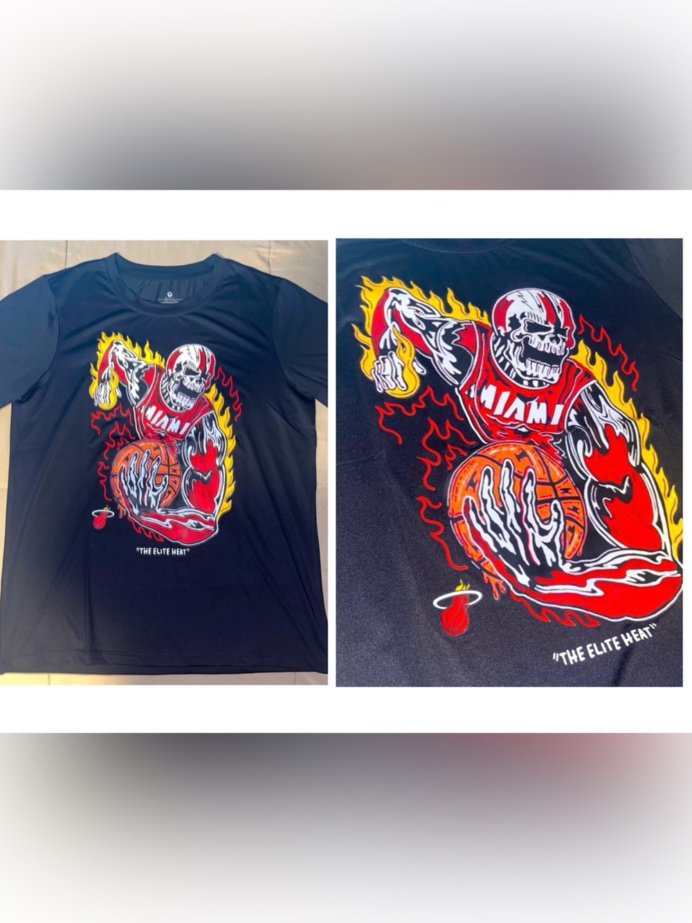Black Short Sleeve MIAMI HEAT NBA Graphic T Shirt THE ELITE HEAT